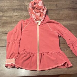 Matilda Jane Coral Kids Sip Up Hoodie with Ruffle Detail